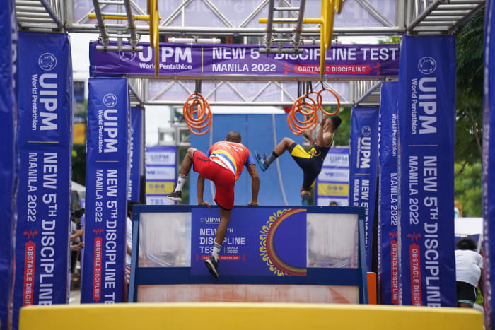 Ninja took a step toward the Olympics last year when it was part of a modern pentathlon exhibition event in the Philippines (above).
